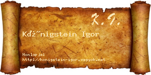 Königstein Igor névjegykártya